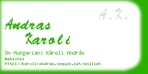 andras karoli business card
